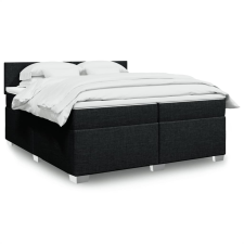 vidaXL fekete szövet rugós ágy matraccal 200 x 200 cm ágy és ágykellék