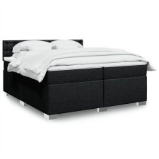 vidaXL fekete szövet rugós ágy matraccal 200 x 200 cm ágy és ágykellék