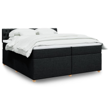 vidaXL fekete szövet rugós ágy matraccal 200 x 200 cm ágy és ágykellék