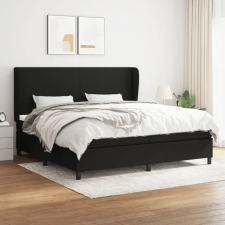 vidaXL fekete szövet rugós ágy matraccal 200 x 200 cm ágy és ágykellék
