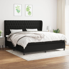 vidaXL fekete szövet rugós ágy matraccal 200 x 200 cm ágy és ágykellék