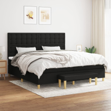 vidaXL fekete szövet rugós ágy matraccal 200 x 200 cm ágy és ágykellék