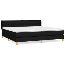 vidaXL fekete szövet rugós ágy matraccal 200 x 200 cm (3130539) ágy és ágykellék