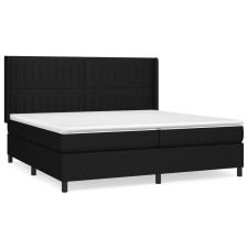 vidaXL fekete szövet rugós ágy matraccal 200 x 200 cm (3131619) ágy és ágykellék