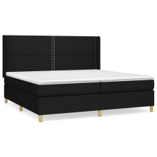 vidaXL fekete szövet rugós ágy matraccal 200 x 200 cm (3131939) ágy és ágykellék