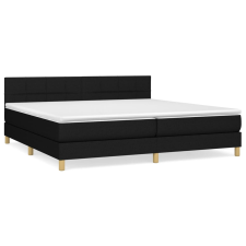 vidaXL fekete szövet rugós ágy matraccal 200 x 200 cm (3140643) ágy és ágykellék