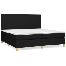 vidaXL fekete szövet rugós ágy matraccal 200 x 200 cm (3142203) ágy és ágykellék
