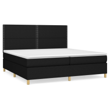 vidaXL fekete szövet rugós ágy matraccal 200 x 200 cm (3142283) ágy és ágykellék