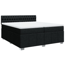 vidaXL fekete szövet rugós ágy matraccal 200 x 200 cm (3287184) ágy és ágykellék