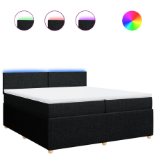 vidaXL fekete szövet rugós ágy matraccal 200 x 200 cm (3289858) ágy és ágykellék
