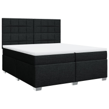 vidaXL fekete szövet rugós ágy matraccal 200 x 200 cm (3290597) ágy és ágykellék