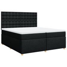 vidaXL fekete szövet rugós ágy matraccal 200 x 200 cm (3291403) ágy és ágykellék