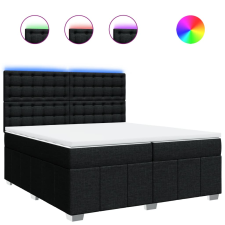 vidaXL fekete szövet rugós ágy matraccal 200 x 200 cm (3294091) ágy és ágykellék