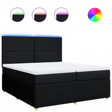 vidaXL fekete szövet rugós ágy matraccal 200 x 200 cm (3294458) ágy és ágykellék