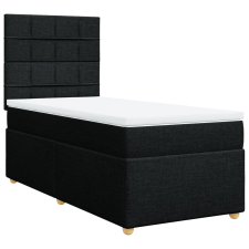 vidaXL fekete szövet rugós ágy matraccal 80 x 200 cm ágy és ágykellék