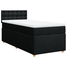 vidaXL fekete szövet rugós ágy matraccal 80 x 200 cm ágy és ágykellék