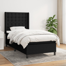 vidaXL fekete szövet rugós ágy matraccal 80 x 200 cm ágy és ágykellék