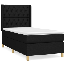 vidaXL fekete szövet rugós ágy matraccal 80 x 200 cm (3132187) ágy és ágykellék