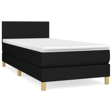 vidaXL fekete szövet rugós ágy matraccal 80 x 200 cm (3140411) ágy és ágykellék