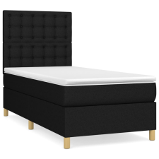 vidaXL fekete szövet rugós ágy matraccal 80 x 200 cm (3142611) ágy és ágykellék