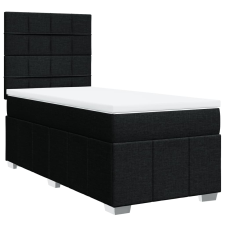 vidaXL fekete szövet rugós ágy matraccal 80 x 200 cm (3291497) ágy és ágykellék