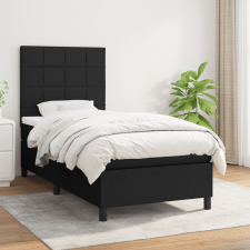 vidaXL fekete szövet rugós ágy matraccal 90x190 cm ágy és ágykellék