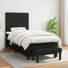 vidaXL fekete szövet rugós ágy matraccal 90x190 cm ágy és ágykellék
