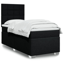 vidaXL fekete szövet rugós ágy matraccal 90x190 cm ágy és ágykellék