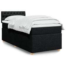 vidaXL fekete szövet rugós ágy matraccal 90x190 cm ágy és ágykellék