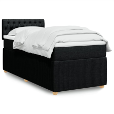 vidaXL fekete szövet rugós ágy matraccal 90x190 cm ágy és ágykellék