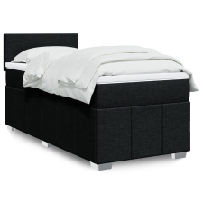 vidaXL fekete szövet rugós ágy matraccal 90x190 cm ágy és ágykellék