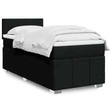 vidaXL fekete szövet rugós ágy matraccal 90x190 cm ágy és ágykellék