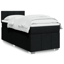 vidaXL fekete szövet rugós ágy matraccal 90x190 cm ágy és ágykellék