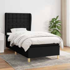 vidaXL fekete szövet rugós ágy matraccal 90x190 cm ágy és ágykellék