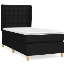vidaXL fekete szövet rugós ágy matraccal 90x190 cm (3128807) ágy és ágykellék
