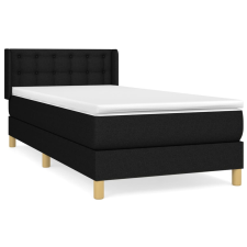 vidaXL fekete szövet rugós ágy matraccal 90x190 cm (3130555) ágy és ágykellék