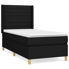 vidaXL fekete szövet rugós ágy matraccal 90x190 cm (3132035) ágy és ágykellék