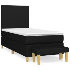 vidaXL fekete szövet rugós ágy matraccal 90x190 cm (3136959) ágy és ágykellék