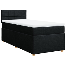 vidaXL fekete szövet rugós ágy matraccal 90x190 cm (3286537) ágy és ágykellék