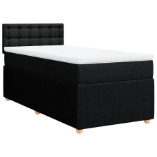 vidaXL fekete szövet rugós ágy matraccal 90x190 cm (3287327) ágy és ágykellék