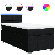 vidaXL fekete szövet rugós ágy matraccal 90x190 cm (3289225) ágy és ágykellék