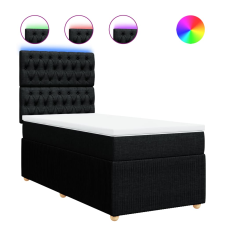 vidaXL fekete szövet rugós ágy matraccal 90x190 cm (3294220) ágy és ágykellék