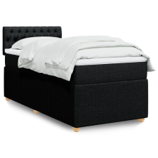 vidaXL fekete szövet rugós ágy matraccal 90x200 cm ágy és ágykellék