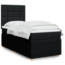 vidaXL fekete szövet rugós ágy matraccal 90x200 cm ágy és ágykellék