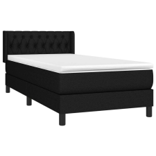 vidaXL Fekete szövet rugós ágy matraccal 90x200 cm ágy és ágykellék