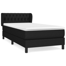 vidaXL fekete szövet rugós ágy matraccal 90x200 cm (3126455) ágy és ágykellék