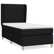 vidaXL fekete szövet rugós ágy matraccal 90x200 cm (3128495) ágy és ágykellék