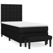 vidaXL fekete szövet rugós ágy matraccal 90x200 cm (3136887) ágy és ágykellék