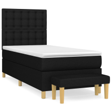 vidaXL fekete szövet rugós ágy matraccal 90x200 cm (3137447) ágy és ágykellék