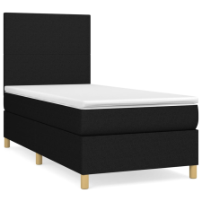 vidaXL fekete szövet rugós ágy matraccal 90x200 cm (3142147) ágy és ágykellék